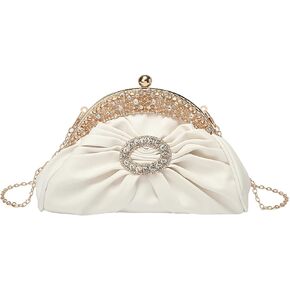 Clutch Purses for Women Evening Dumpling Clutch Bag Soft Pleated Handbag Weddings Purse for Women Proms Cocktail