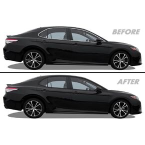 SlickMod Chrome Delete Blackout Vinyl Overlay for 2018-2022 Toyota Camry Window Trim (Gloss Black)