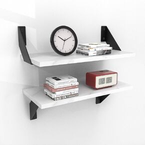 Floating Shelves, Sets of 2 Wall Shelf Marble Floating Shelving Wall Mounted for Kitchen.Bedroom,Book Shelves, Living Room