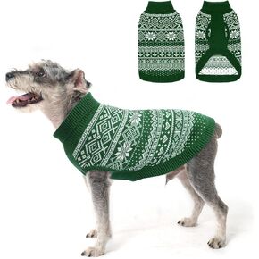 HOMIMP Dog Sweater Argyle - Warm Sweater Winter Clothes Puppy Soft Coat, Ugly Dog Sweater for Small Medium and Large Dogs, Pet Clothing Boy Girl