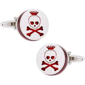 Cuff-Daddy Red Skull & Crossbones Cufflinks with Presentation Box
