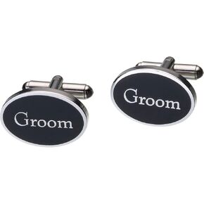 Lillian Rose Father of Groom Cufflinks Wedding Accessories Gift, Black