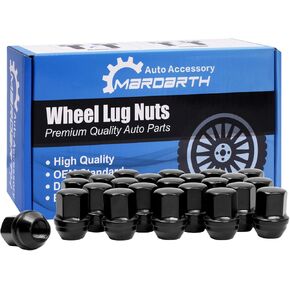 Set of 24, 14x1.5 Wheel Lug Nut Black 1.78’’ Tall 7/8’’ Hex 60° Cone Seat Compatible with OEM Factory Silverado Tahoe Suburban Colorado