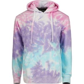 Unisex Cotton Candy Tie-Dye Fleece Pullover Hoodie