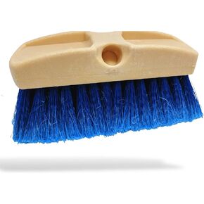 Teravan 8 Inch Blue Obround Medium Soft Flow Through Scrub Brush with Flagged Ends for Car and House Cleaning, Car Wash Brush for RV's and Larger Vehicles.