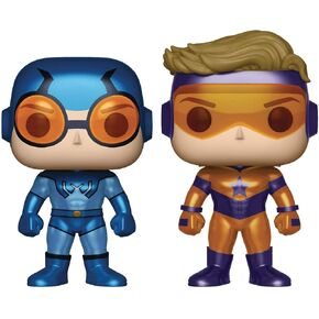 Funko Pop! Heroes: DC Heroes Booster Gold & Blue Beetle (Metallic Versions) Vinyl Figure 2 Pack