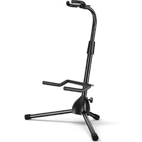 Universal Guitar Stand with Secure Lock Neck Holder, Acoustic Guitar Stand Floor for Electric Guitars Bass Accessories Banjo Stand, Folding Tripod Guitar Stands for Single Guitars & Basses (1 PC)
