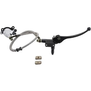 GOOFIT Front Disc Brake Master Cylinder Caliper Assembly with Spare Brake Pads Replacement for 2 Stroke 43cc 49cc FS529 X1 X2 R1 97cc 2.8HP Baja Doodlebug Dirtbug DB30 Mini Bike Pocket Bike