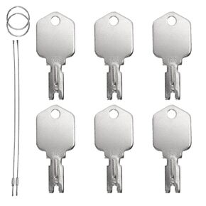 166 Hyster Heavy Equipment Keys Compatible with Compatible with Caterpillar Cat Hyster Gradall Clark Yale Komatsu Crown Gehl Forklift, with 2 Piece of Steel Rope Key Lock, 4 Pieces of Key Ring (6PCS)