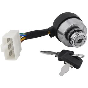 6 Wire Ignition Switch Key, Ignition Start Key Switch, Ignition Key Switch Start Starter for 2.5-6.5KW 188F Gas Generator Car Boat Bike Tractor Trailer with 2 Keys