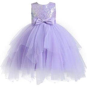 Girls Tutu Sequin Dress Sparkly Tulle Puffy Flower Girl Dress Toddler Girl Dress for Party Wedding Birthday 3-12Y