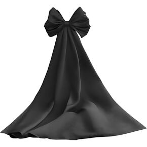 Satin Big Bow Cape for Wedding Dress Detachable Sleeves Train Long Separate Double Knot Sleeves for Prom Dress