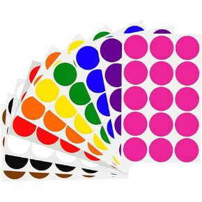 Royal Green Round Sticker Dots Rainbow Combo Pack Assorted Colors 1.25in (30mm) - 225 Pack