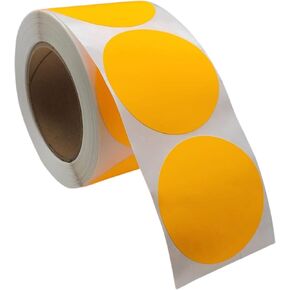 3" QSRProducts Permanent Color Code Dot Stickers: 500 Labels (Dark Blue) - 3 Inch Round Coding Labels