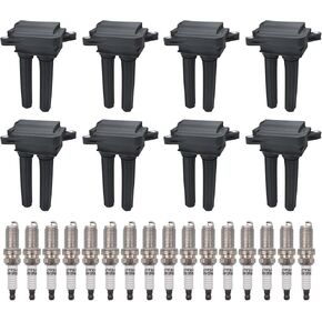 8pcs Ignition Coil Packs With 16pcs Iridium Spark Plugs UF504 C1526-8 Compatible with Chrysler Dodge Ram Jeep 300 Aspen Challenger Durango Magnum Charger Commander Grand Cherokee