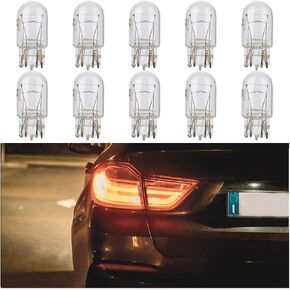10PCS Car T20 1891/7443 Dual Wire Brake Bulb, 12V 21/5W Ultra Bright Vehicle Turn Signal Tail Light, Micro Auto DRL Indicator Lighting Replacement Accessories, Universal for Most Cars（White）