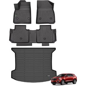 ANBINGO® Floor Mats & Cargo Liner Custom for Cadillac XT5 2017-2025. All Weather Protection TPE Waterproof Non-Slip Car Floor Mats 1st, 2nd Row Set & Cargo Mat -Black