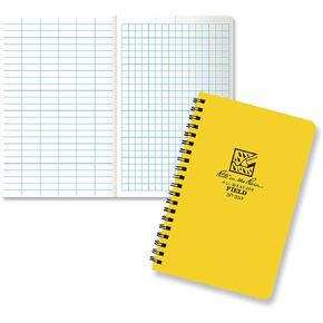 Rite in the Rain All-Weather Side-Spiral Notebook, 4 5/8" x 7", Yellow Cover, Field Pattern(No. 353N)