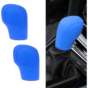 2 PCS Car Shift Knob Cover, Flexible Silicone Anti-slip Scratch-proof Dust-proof Protector, Snug Fit Comfortable Handle Shift Cover with Opening Design, Universal for Automatic Cars (Pink)