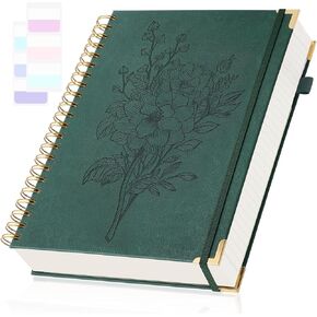 Spiral Notebook 8.5" x 11", Notebooks College Ruled, Hardcover Notebook with Numbered Pages, Notebook Journal for Women, Leather Journal Notebooks for Work, Writing, Thick Aesthetic Notebook, Teal