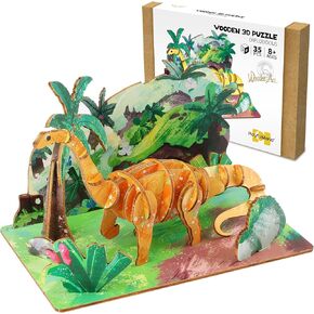 Wooden 3D Dinosaur Puzzles Set for Kids Age 8-10-12-14, DIY Wooden Art and Crafts Assemble 3D Dinosaur Model Puzzle, Home Decor and Office Art Creative Gifts for Adults (Tyrannosaurus)