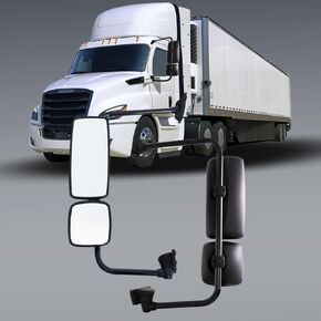 Door Mirror Assembly for Freightliner M2, Door Mirror with Arm Fit for Freightliner M2 2004-2016 Truck (Chrome (Silver), Right)