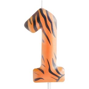 Tiger Birthday Candle Number 5, Jungle Animal Tiger Stripe 5th Birthday Number Candle, Zoo Animal Themed Cake Toppers for Boys Girls Kids Birthday Party Decorations Supplies Birthday Gifts