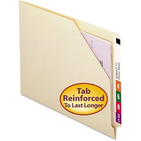 Smead 75700 Cut-Away Corner End Tab Jackets w/Reinforced Tabs Letter 11pt Manila 100/Box