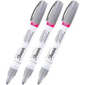 Sharpie Oil-Based Paint Marker, Medium Point, Metallic Silver Ink, 6 Pack