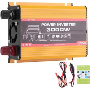 Power Inverter 3000W Converter Auto Dual USB Fast Modified Sine Wave Adapter with Cigarette Lighter (US Plug)