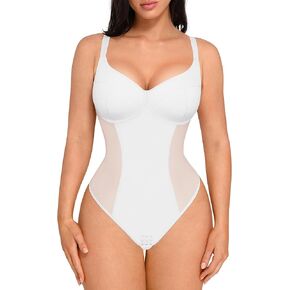 FeelinGirl Shapewear Bodysuit for Women Tummy Control Bodysuits Thong Sculpting Body Shaper Daily Wear Body Suits Tops