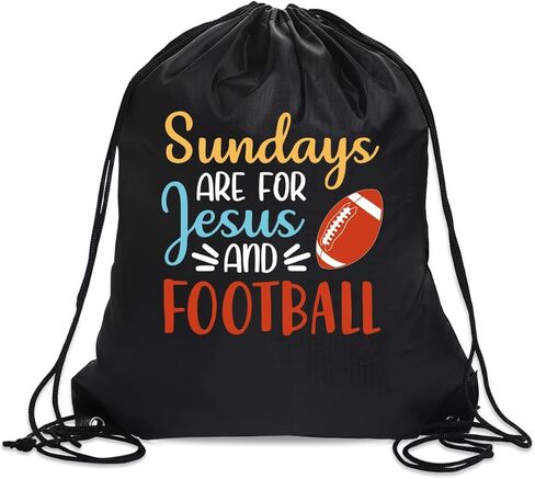 حقيبة ظهر برباط يوم الأحد من أجل يسوع وكرة القدم للرجال والنساء، حقيبة رياضية مقاومة للماء لمحبي كرة القدم لمحبي كرة القدم، هدايا مضحكة لعيد الميلاد وعيد الميلاد وحقيبة الصالة الرياضية in Kuwait