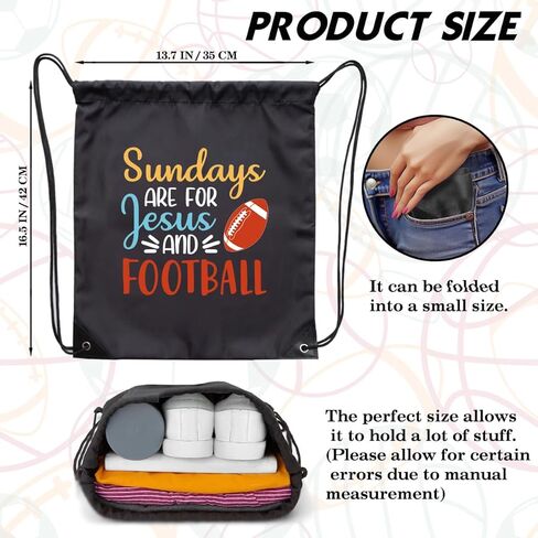 حقيبة ظهر برباط يوم الأحد من أجل يسوع وكرة القدم للرجال والنساء، حقيبة رياضية مقاومة للماء لمحبي كرة القدم لمحبي كرة القدم، هدايا مضحكة لعيد الميلاد وعيد الميلاد وحقيبة الصالة الرياضية in Kuwait