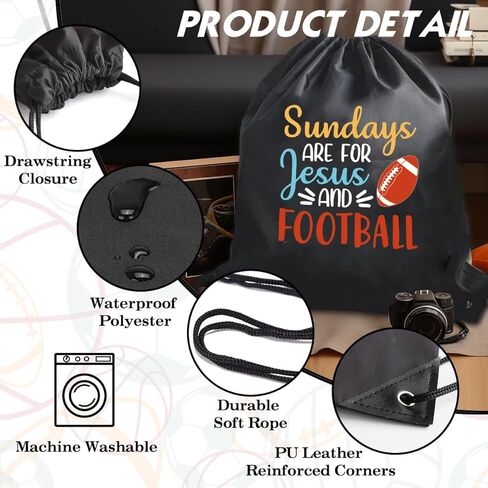 حقيبة ظهر برباط يوم الأحد من أجل يسوع وكرة القدم للرجال والنساء، حقيبة رياضية مقاومة للماء لمحبي كرة القدم لمحبي كرة القدم، هدايا مضحكة لعيد الميلاد وعيد الميلاد وحقيبة الصالة الرياضية in Kuwait