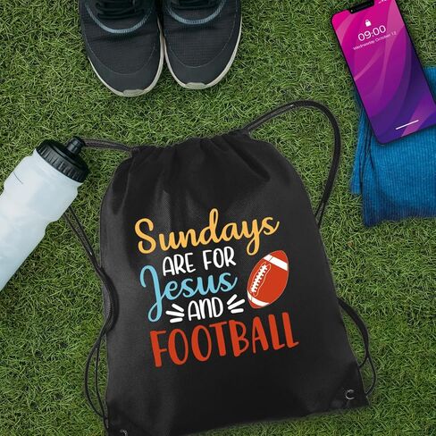حقيبة ظهر برباط يوم الأحد من أجل يسوع وكرة القدم للرجال والنساء، حقيبة رياضية مقاومة للماء لمحبي كرة القدم لمحبي كرة القدم، هدايا مضحكة لعيد الميلاد وعيد الميلاد وحقيبة الصالة الرياضية in Kuwait