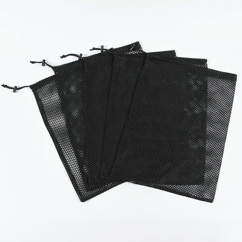 5 Pcs Black Mesh Bags Nylon Drawstring Bags Small Travel Stuff Sacks Mesh Storage Ditty Bags Small Net Gym Bag with Cord Lock Closure in Saudi Arabia