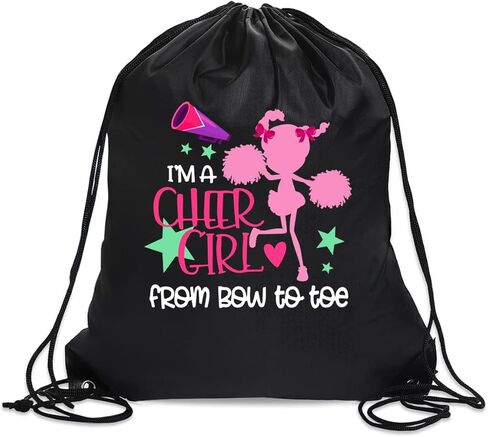 أنا فتاة مبهجة من القوس إلى أخمص القدمين حقيبة ظهر برباط للنساء، حقيبة رياضية مقاومة للماء لمحبي البهجة، هدايا عيد الميلاد المضحكة لعيد الميلاد لقائد البهجة in Kuwait