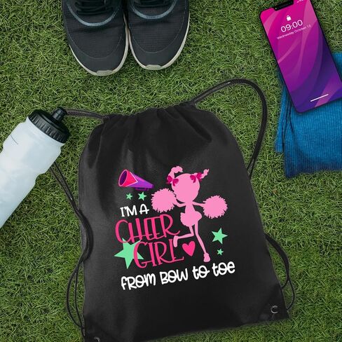أنا فتاة مبهجة من القوس إلى أخمص القدمين حقيبة ظهر برباط للنساء، حقيبة رياضية مقاومة للماء لمحبي البهجة، هدايا عيد الميلاد المضحكة لعيد الميلاد لقائد البهجة in Kuwait