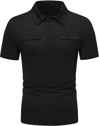 SweatyRocks Men's Golf Shirts Collared Button Front Tennis Shirt Short Sleeve Work T-Shirt in Saudi Arabia