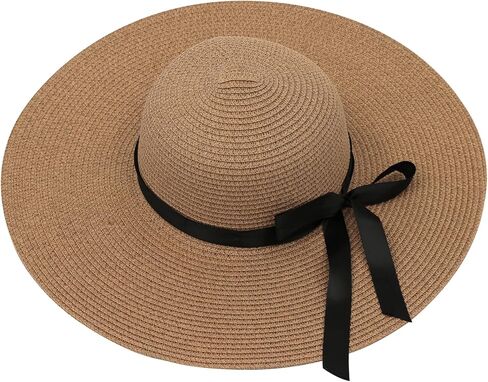 Women's Sun Hats with Wide Brim,Sun Protection Hats for Ladies, for holiyday,Beach Hats with an Adjustment Strap. in Saudi Arabia