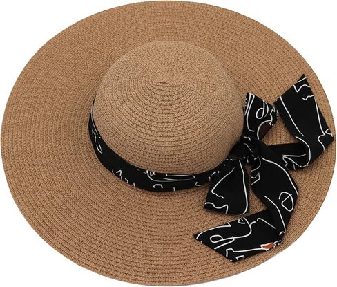 Women's Sun Hats with Wide Brim,Sun Protection Hats for Ladies, for holiyday,Beach Hats with an Adjustment Strap. in Saudi Arabia
