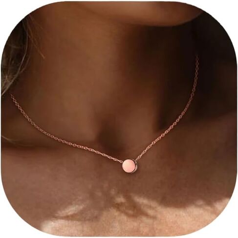 BriLove Gifts for Mom Women's 925 Sterling Silver Dainty Tiny Dot Necklace Round Circle Pendant Choker Necklacefor Mothers Day/Valentines Day/Birthday/Christmas/Anniversary in Saudi Arabia