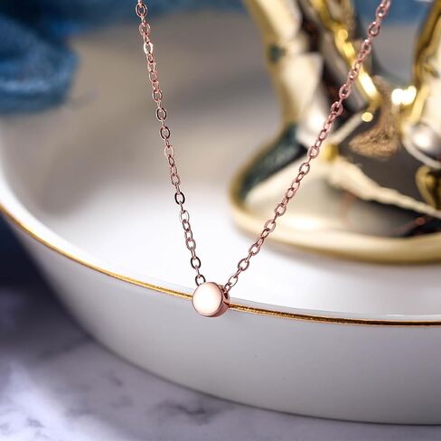 BriLove Gifts for Mom Women's 925 Sterling Silver Dainty Tiny Dot Necklace Round Circle Pendant Choker Necklacefor Mothers Day/Valentines Day/Birthday/Christmas/Anniversary in Saudi Arabia
