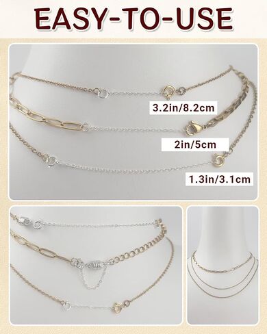 925 Sterling Silver Necklace Extender and Magnetic Clasps for Necklaces,Bracelet Extender Jewelry Extension with Magnetic Necklace Clasps and Closures in Saudi Arabia