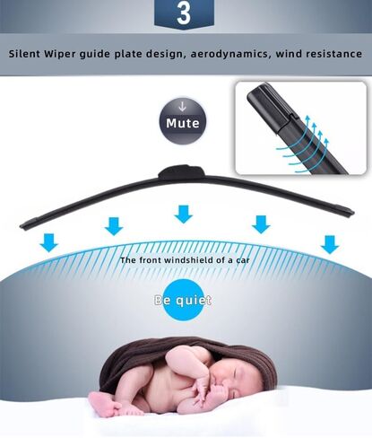 Four Seasons Durable Silent Windshield Wiper Blade 22 inches+16 inches (1 set of 2) (22''16'') in Saudi Arabia