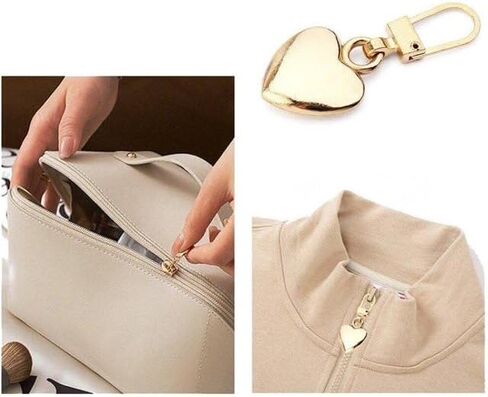 5Pcs Silver Heart Shape Zipper Pull Detachable Cute Creative Zippers Replacement Repair Kits for Coats Jackets Pants Luggage Sewing Notions and Supplies in Saudi Arabia