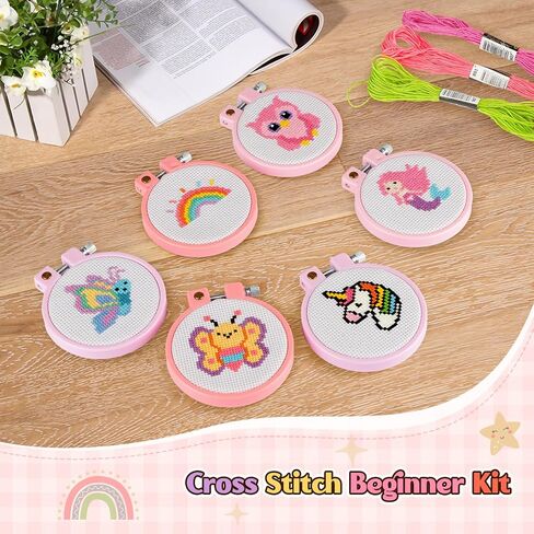 Lxmsja Butterfly 14CT Mini Stamped Cross Stitch Kits for Beginners(6 Sets) in Saudi Arabia
