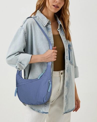 Lushandy Nylon Crescent Crossbody Bag for Women Luna Bag Dumpling Bag Moon Shoulder Bag Lightweight Sling Bag Casual Hobo Bag in Saudi Arabia