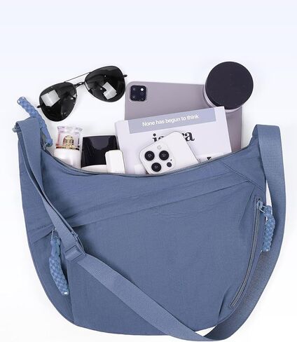 Lushandy Nylon Crescent Crossbody Bag for Women Luna Bag Dumpling Bag Moon Shoulder Bag Lightweight Sling Bag Casual Hobo Bag in Saudi Arabia