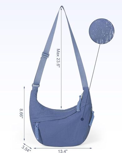 Lushandy Nylon Crescent Crossbody Bag for Women Luna Bag Dumpling Bag Moon Shoulder Bag Lightweight Sling Bag Casual Hobo Bag in Saudi Arabia